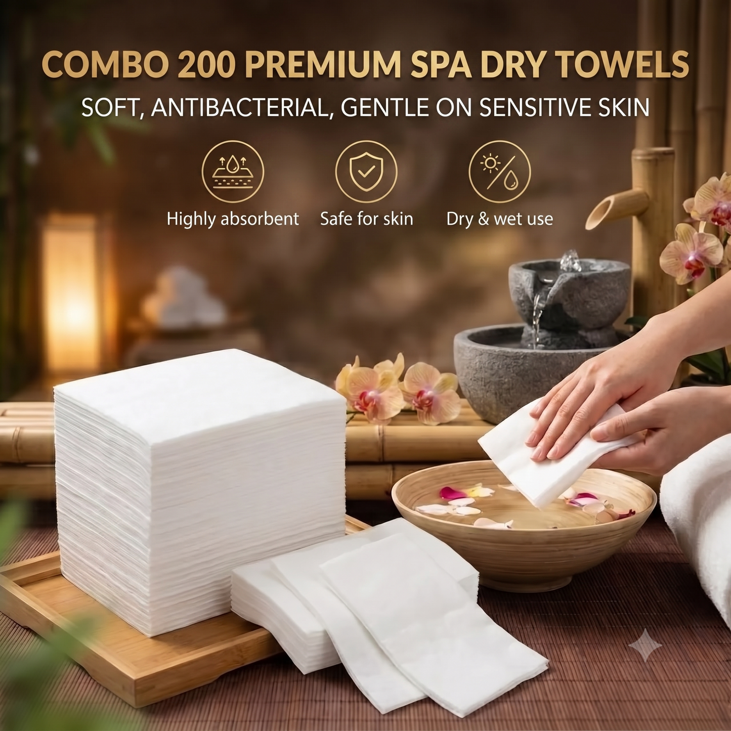 Disposable Non-Woven Facial Wipes (200 Packs)